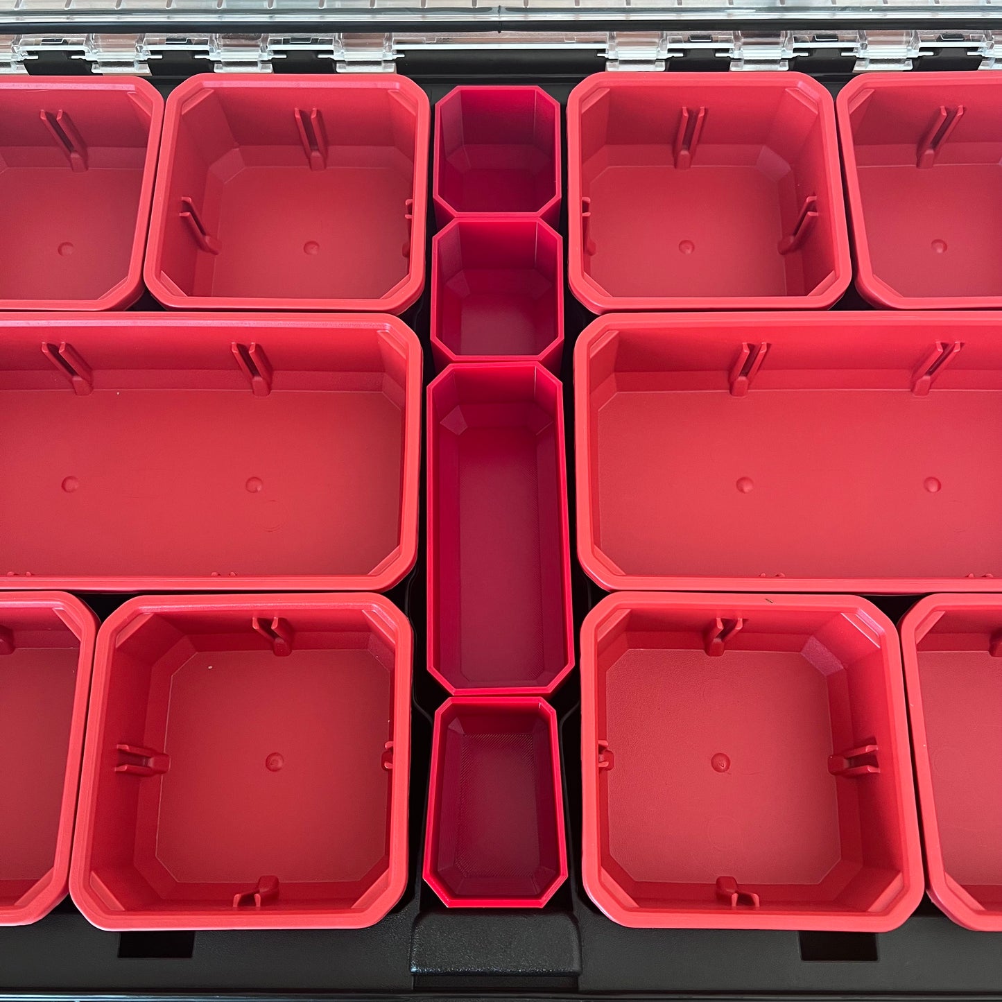 Clear boxes middle compartment (for Milwaukee PACKOUT (Slim) Organizer)