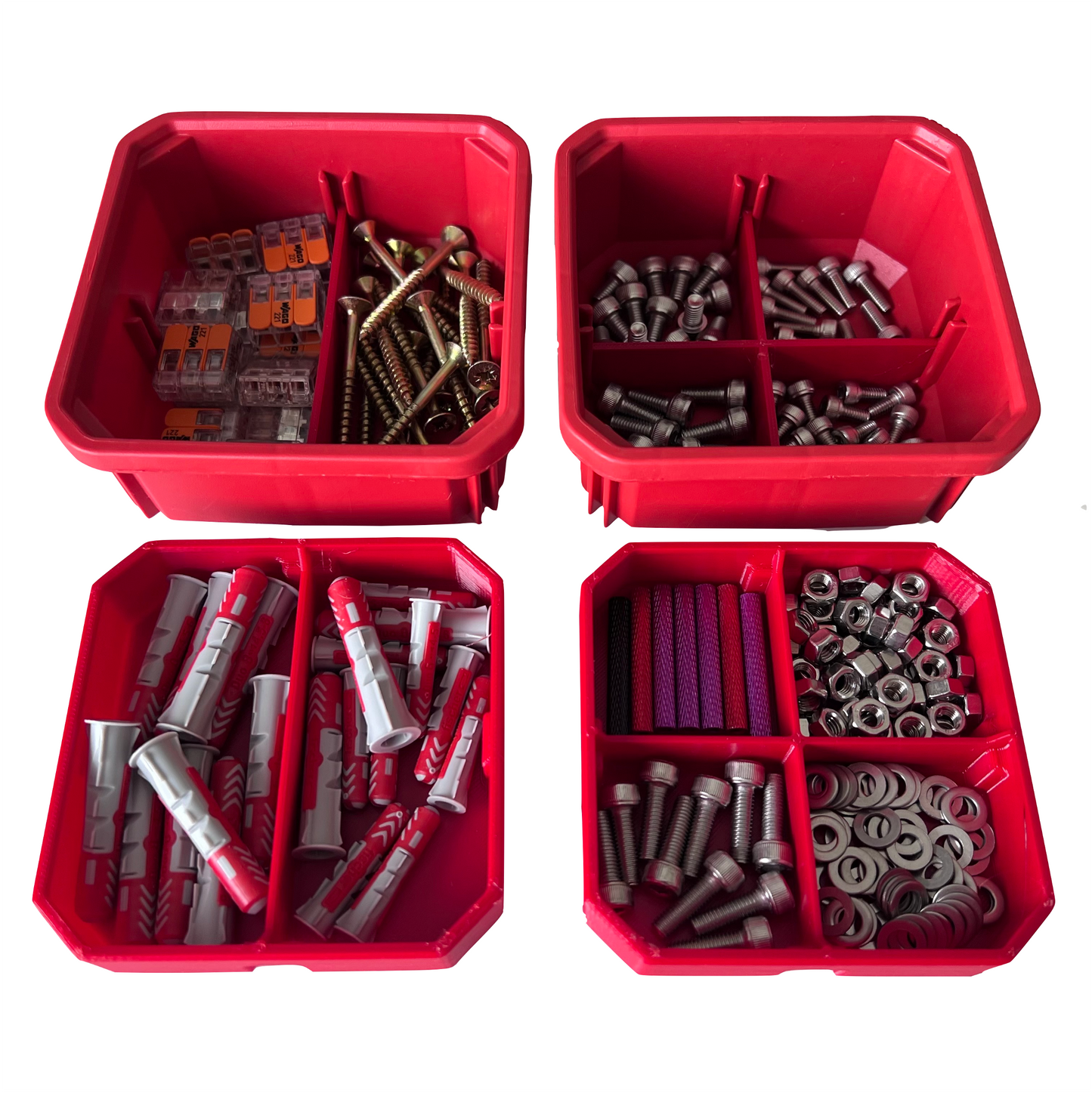 Tiered display boxes (for Milwaukee PACKOUT Slim Organizer)