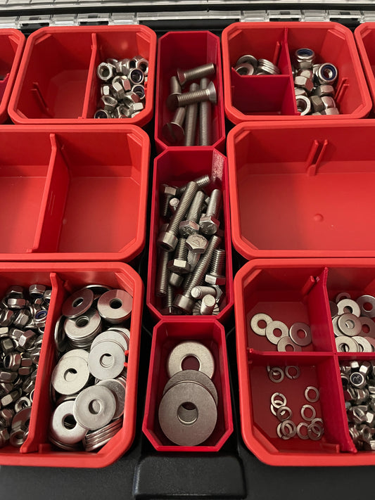 Clear boxes middle compartment (for Milwaukee PACKOUT (Slim) Organizer)